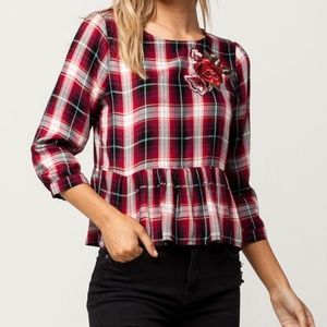 Living Doll Rose peplum top NEW